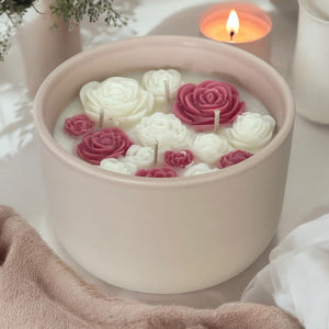 Island Rose Floral 4 Wick Candle Jar