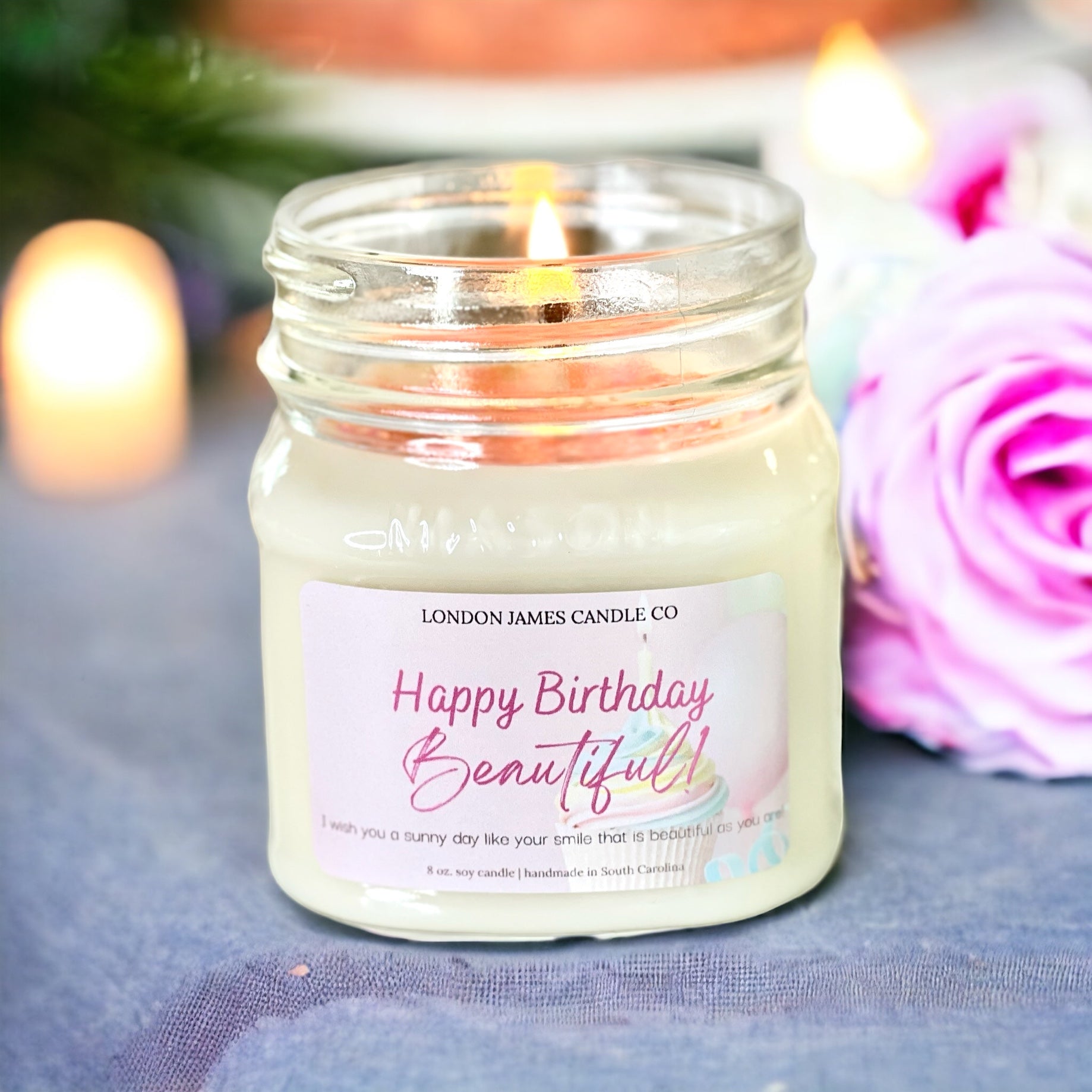 Happy Birthday Soy Candle 8 oz. London James Candle Co