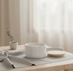 Spa Day 15 oz. Luxury 3-Wick Soy Candle - Aromatherapy in a Ceramic Jar
