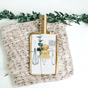Wooden Board Tea Towel Gift Set