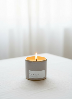 Ceramic Soy Candle Valencia Citrus Green Tea Scented